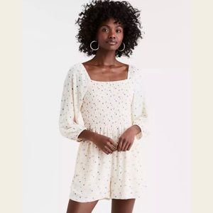 Smocked Romper, Medium, Color Cream